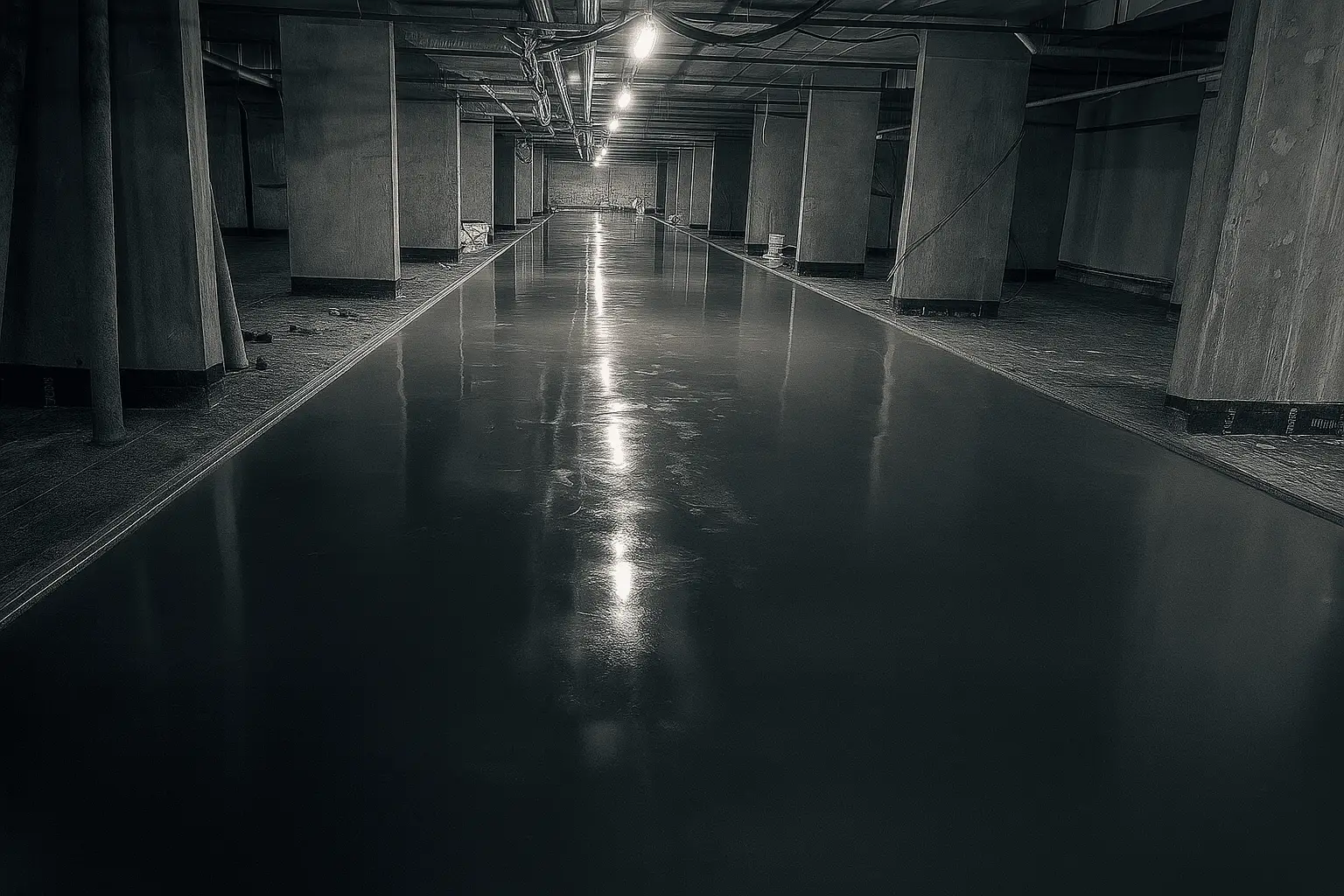 бетонный эпоксидный пол парковка