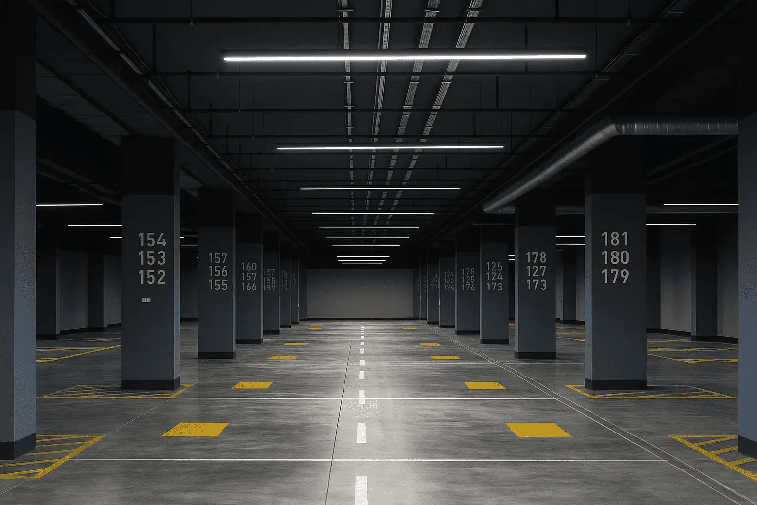 Бетонный пол на подземной парковке